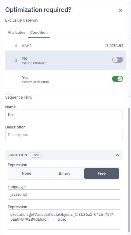 defining a condition on a Sequence Flow