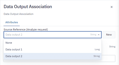 setting the Source Reference of a Data Output Association