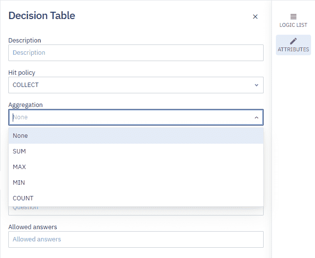 defining the Hit Policy of a decision table