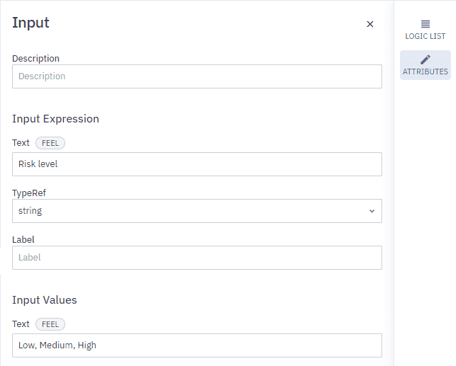 defining decision table inputs