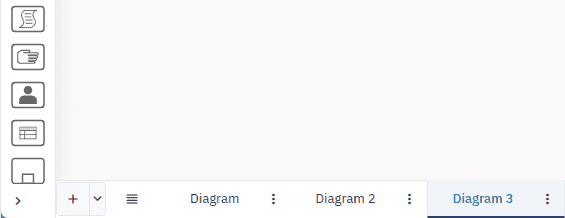 diagram tab menu for managing BPMN and DMN diagrams