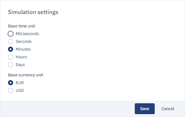 simulation settings pane